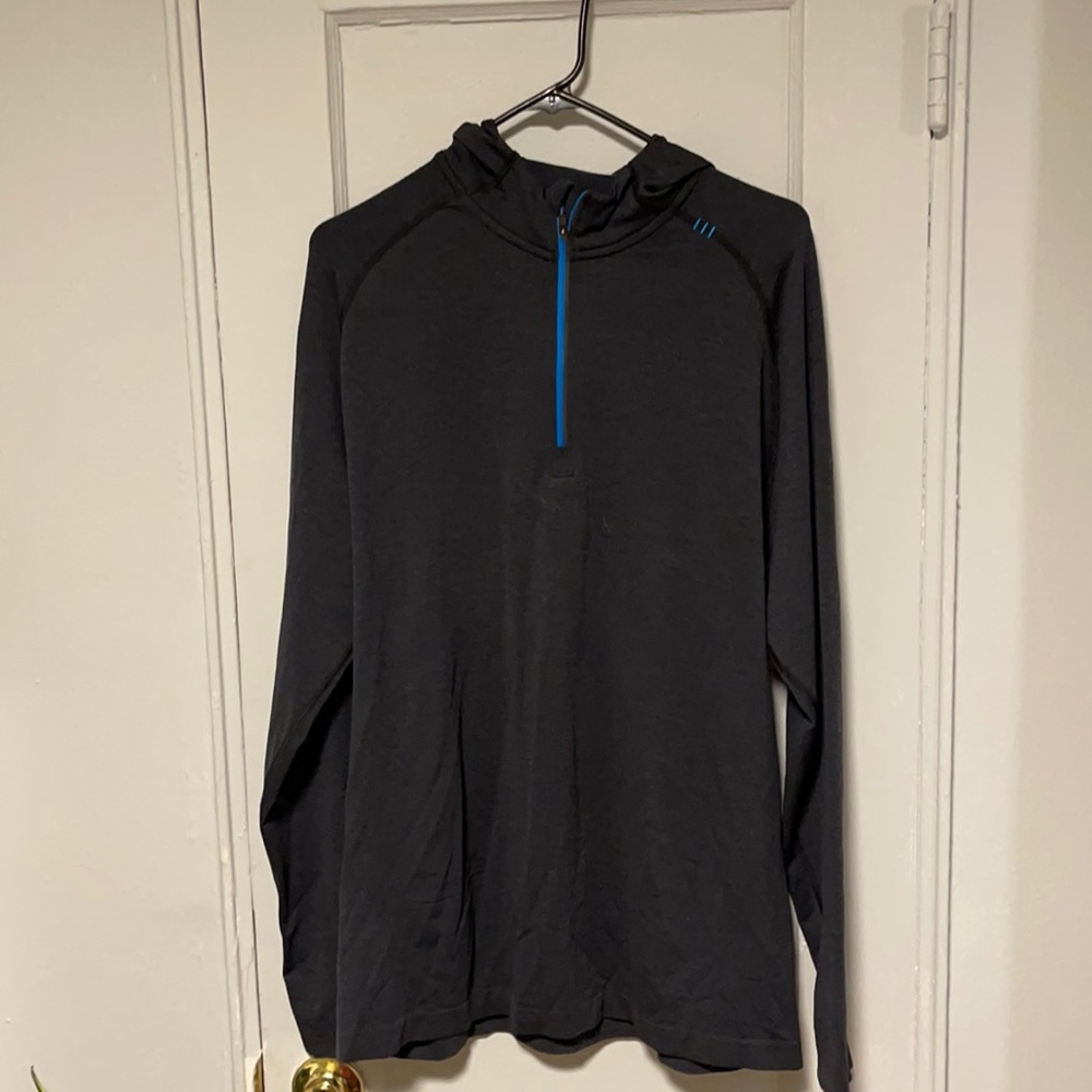 Navy blue metal vent hoodie